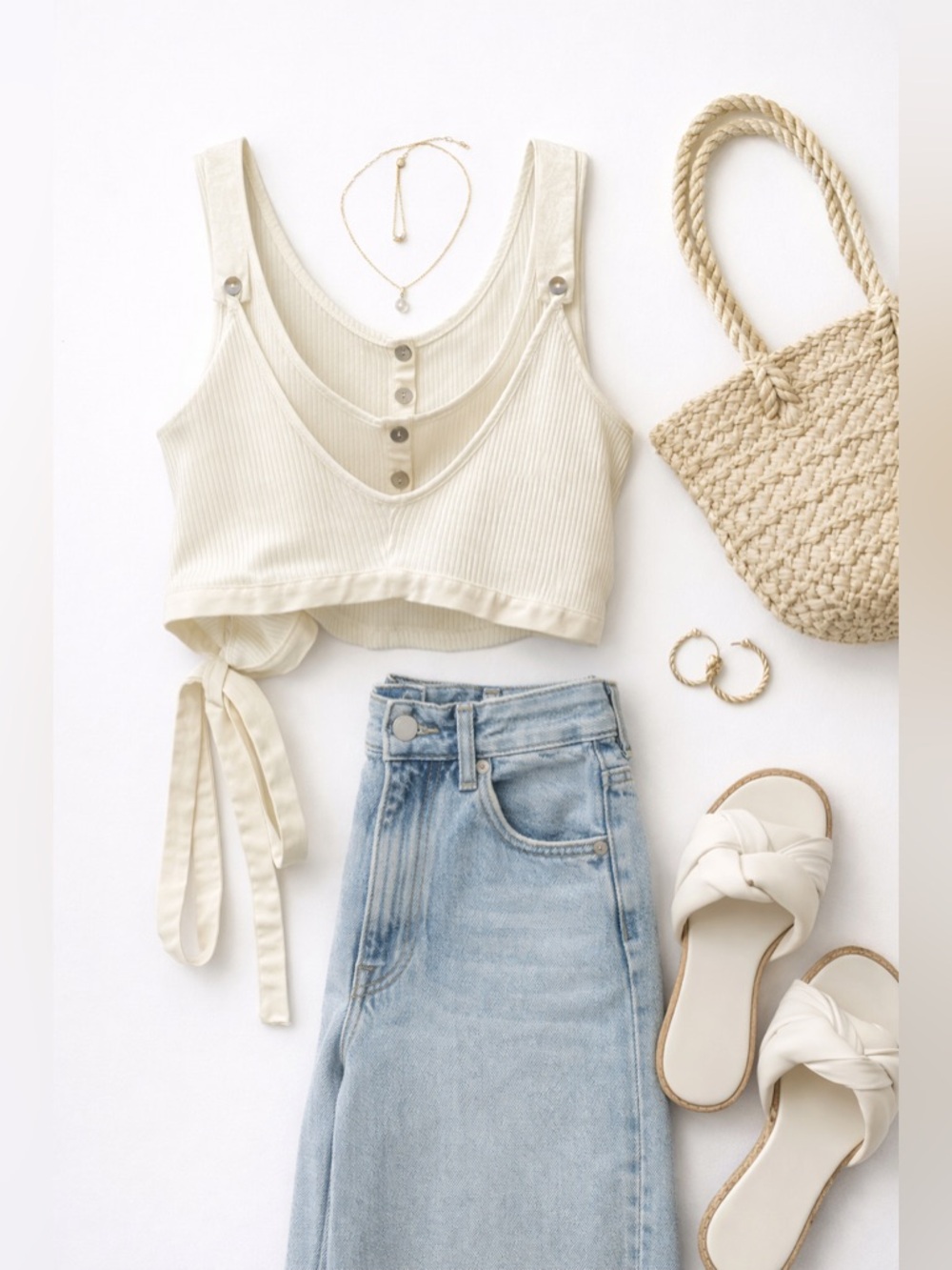 NWT🔖 ZARA Ribbed Wrap Crop Tank | Size M | Ivory